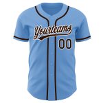 Light Blue Brown-White Custom Baseball Jersey - Authentic Design for Fans Custom Light Blue Brown-White Authentic Baseball - Image 2