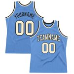 Light Blue Cream Black Custom Basketball Jersey Authentic Throwback Custom Light Blue Cream-Black Authentic Throwback Basketball