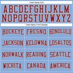 Light Blue Performance T-Shirt for Men & Women - Crimson-Cream Long Sleeve Top Custom Light Blue Crimson-Cream Long Sleeve - Image 4