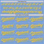 Light Blue Gold Authentic Baseball Jersey - Custom Design Sports Apparel Custom Light Blue Gold Authentic Baseball Jersey - Image 4