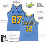 Light Blue Gold-Royal Authentic Throwback Basketball Jersey - Custom Design Custom Light Blue Gold-Royal Authentic Throwback - Image 2