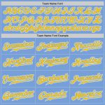 Light Blue Gold White Fade Authentic Baseball Jersey - Custom Fashion Jersey Custom Light Blue Gold-White Authentic Fade - Image 4