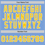 Light Blue Basketball Jersey - Custom Gold and White Authentic Throwback Design Custom Light Blue Gold-White Authentic Throwback - Image 3