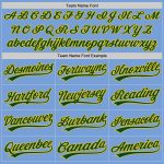 Light Blue Green-Gold Custom Authentic Baseball Jersey for Men and Women Custom Light Blue Green-Gold Authentic Baseball - Image 4