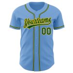 Light Blue Green-Gold Custom Authentic Baseball Jersey for Men and Women Custom Light Blue Green-Gold Authentic Baseball - Image 2