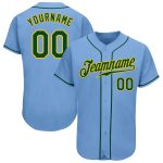 Light Blue Green-Gold Authentic Baseball Jersey - Custom Style 4183 Custom Light Blue Green-Gold Authentic Baseball Jersey