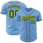 Light Blue Green-Gold Custom Authentic Baseball Jersey for Men and Women Custom Light Blue Green-Gold Authentic Baseball