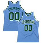 Light Blue Green-White Authentic Throwback Basketball Jersey - Custom Design Custom Light Blue Green-White Authentic Throwback
