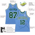 Light Blue Green-White Authentic Throwback Basketball Jersey - Custom Design Custom Light Blue Green-White Authentic Throwback - Image 2