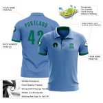 Light Blue Kelly Green Performance Golf Polo Shirt - Custom Design Custom Light Blue Kelly Green Performance Golf Polo Shirt - Image 3