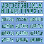 Custom Light Blue Green White Throwback Basketball Jersey - Authentic Retro Style Custom Light Blue Kelly Green-White Authentic - Image 3