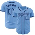 Custom Light Blue Navy Baseball Jersey - Authentic Design for Team Spirit Custom Light Blue Light Blue-Navy Authentic Baseball