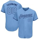 Custom Light Blue Navy Authentic Baseball Jersey - Style 9364 Custom Light Blue Light Blue-Navy Authentic Baseball Jersey