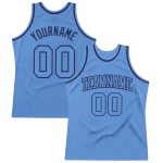 Light Blue Navy Authentic Throwback Basketball Jersey - Custom Design Custom Light Blue Light Blue-Navy Authentic Throwback