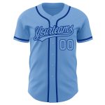 Custom Light Blue Royal Baseball Jersey, Authentic Style 8804 Custom Light Blue Light Blue-Royal Authentic Baseball Jersey - Image 2