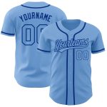 Custom Light Blue Royal Baseball Jersey, Authentic Style 8804 Custom Light Blue Light Blue-Royal Authentic Baseball Jersey