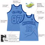 Custom Light Blue Royal Basketball Jersey - Authentic Throwback Design Custom Light Blue Light Blue-Royal Authentic Throwback - Image 2