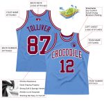 Authentic Throwback Basketball Jersey in Custom Light Blue Maroon-White Colors Custom Light Blue Maroon-White Authentic Throwback - Image 2