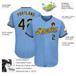 Light Blue Navy Gold Custom Baseball Jersey - Authentic Design for Fans Custom Light Blue Navy-Gold Authentic Baseball Jersey - Image 3