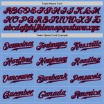 Light Blue Authentic Baseball Jersey - Custom Navy Red Design Custom Light Blue Navy-Red Authentic Baseball Jersey - Image 4