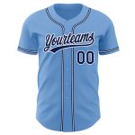 Light Blue Navy White Authentic Baseball Jersey - Custom Made Sportswear Custom Light Blue Navy-White Authentic Baseball - Image 2