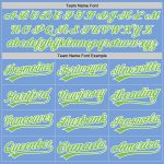 Light Blue Neon Green-White Authentic Baseball Jersey - Customizable Sports Apparel Custom Light Blue Neon Green-White Authentic - Image 4
