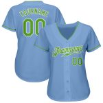 Custom Light Blue Neon Green White Baseball Jersey - Authentic Style 7699 Custom Light Blue Neon Green-White Authentic Baseball - Image 2