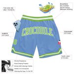 Light Blue Neon Green White Basketball Shorts Authentic Throwback Style Custom Light Blue Neon Green-White Authentic Throwback - Image 2