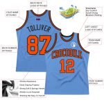 Light Blue Orange Black Authentic Throwback Basketball Jersey - Custom Design Custom Light Blue Orange-Black Authentic Throwback - Image 2