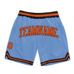 Light Blue Orange Black Authentic Basketball Shorts - Custom Throwback Style Custom Light Blue Orange-Black Authentic Throwback