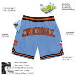 Light Blue Orange Black Authentic Basketball Shorts - Custom Throwback Style Custom Light Blue Orange-Black Authentic Throwback - Image 2