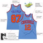 Light Blue Orange Purple Throwback Basketball Jersey - Custom Authentic Design Custom Light Blue Orange-Purple Authentic - Image 2