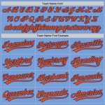 Custom Light Blue Orange-Royal Baseball Jersey - Authentic Team Apparel Custom Light Blue Orange-Royal Authentic Baseball - Image 4