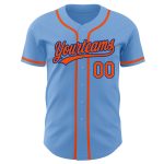 Custom Light Blue Orange-Royal Baseball Jersey - Authentic Team Apparel Custom Light Blue Orange-Royal Authentic Baseball - Image 2