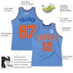 Light Blue Orange-Royal Authentic Basketball Jersey - Custom Throwback Design Custom Light Blue Orange-Royal Authentic Throwback - Image 2