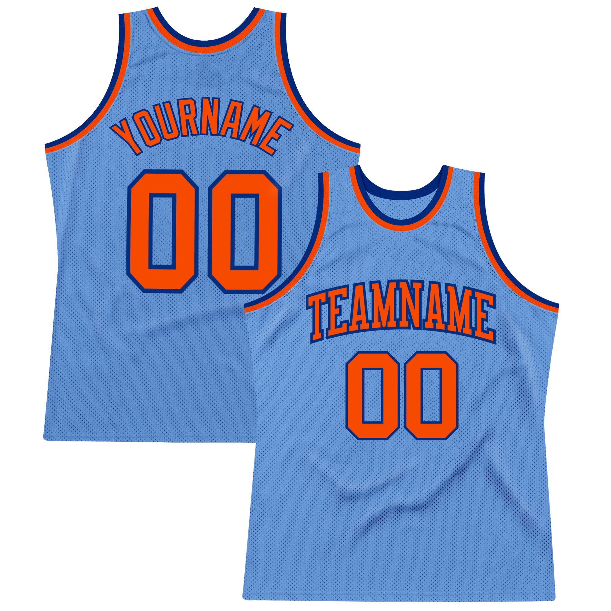 Authentic Light Blue Orange-Royal Throwback Basketball Jersey Style 5207 Custom Light Blue Orange-Royal Authentic Throwback