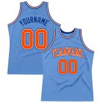 Light Blue Orange-Royal Authentic Basketball Jersey - Custom Throwback Design Custom Light Blue Orange-Royal Authentic Throwback
