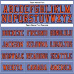 Customized Light Blue Orange Royal Knit Hat - Stitched Cuffed Beanie Custom Light Blue Orange-Royal Stitched Cuffed Knit - Image 2