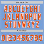Custom Light Blue Baseball Jersey - Authentic Orange and White Design Custom Light Blue Orange-White Authentic Baseball Jersey - Image 5