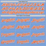 Custom Light Blue Baseball Jersey - Authentic Orange and White Design Custom Light Blue Orange-White Authentic Baseball Jersey - Image 4