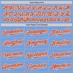 Light Blue Orange White Fade Fashion Baseball Jersey - Custom Authentic Design Custom Light Blue Orange-White Authentic Fade - Image 4