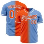 Light Blue Orange White Fade Fashion Baseball Jersey - Custom Authentic Design Custom Light Blue Orange-White Authentic Fade