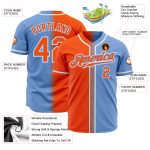 Light Blue Orange White Fade Fashion Baseball Jersey - Custom Authentic Design Custom Light Blue Orange-White Authentic Fade - Image 2