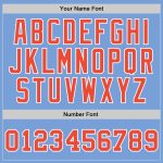 Light Blue Basketball Jersey - Authentic Custom Throwback in Orange and White Custom Light Blue Orange-White Authentic Throwback - Image 3