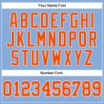 Light Blue Performance T-Shirt for Men & Women, Long Sleeve with Orange-White Design Custom Light Blue Orange-White Long - Image 5