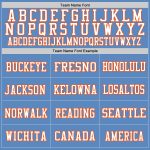 Custom Light Blue Orange White Mesh Football Jersey - Authentic Team Apparel Custom Light Blue Orange-White Mesh Authentic - Image 3