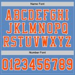 Custom Light Blue Orange White Mesh Football Jersey - Authentic Team Apparel Custom Light Blue Orange-White Mesh Authentic - Image 4