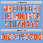 Custom Unisex Softball Jersey Light Blue Orange-White Two-Button Design Custom Light Blue Orange-White Two-Button Unisex - Image 5