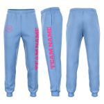 Light Blue Pink Fleece Jogger Pants for Women - Comfortable Sweatpants Custom Light Blue Pink Fleece Jogger Sweatpants