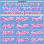 Light Blue Pink White Varsity Letterman Bomber Jacket Custom Full-Snap Custom Light Blue Pink-White Bomber Full-Snap Varsity - Image 4